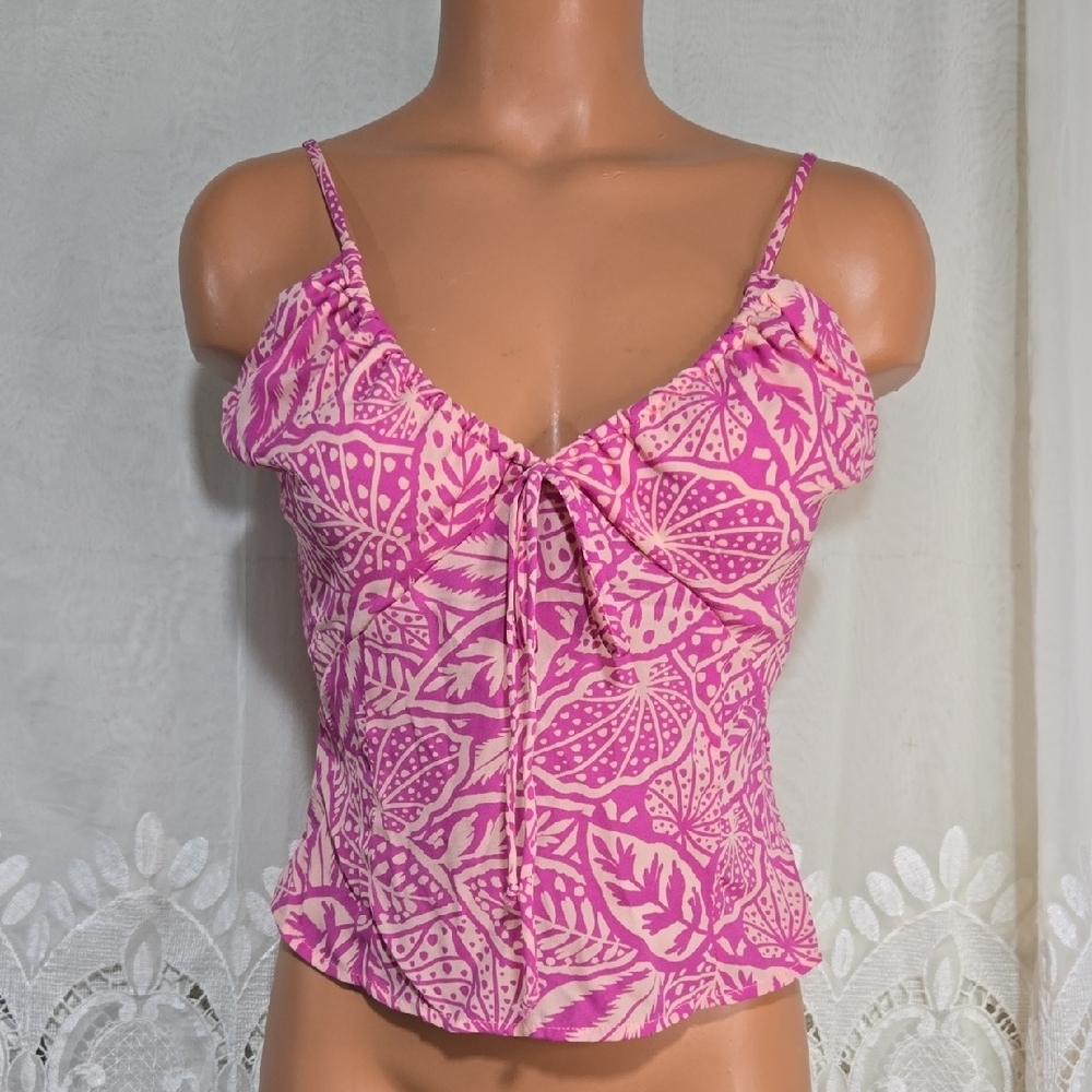 Sienna Sky Pink Printed Tank Top Sz Medium